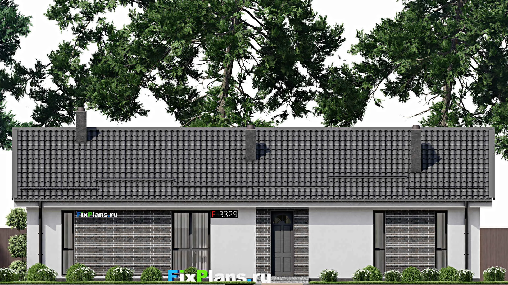 F-3329 - План одноэтажного дома 9 на 18, площадью 110 м² с 3 спальнями