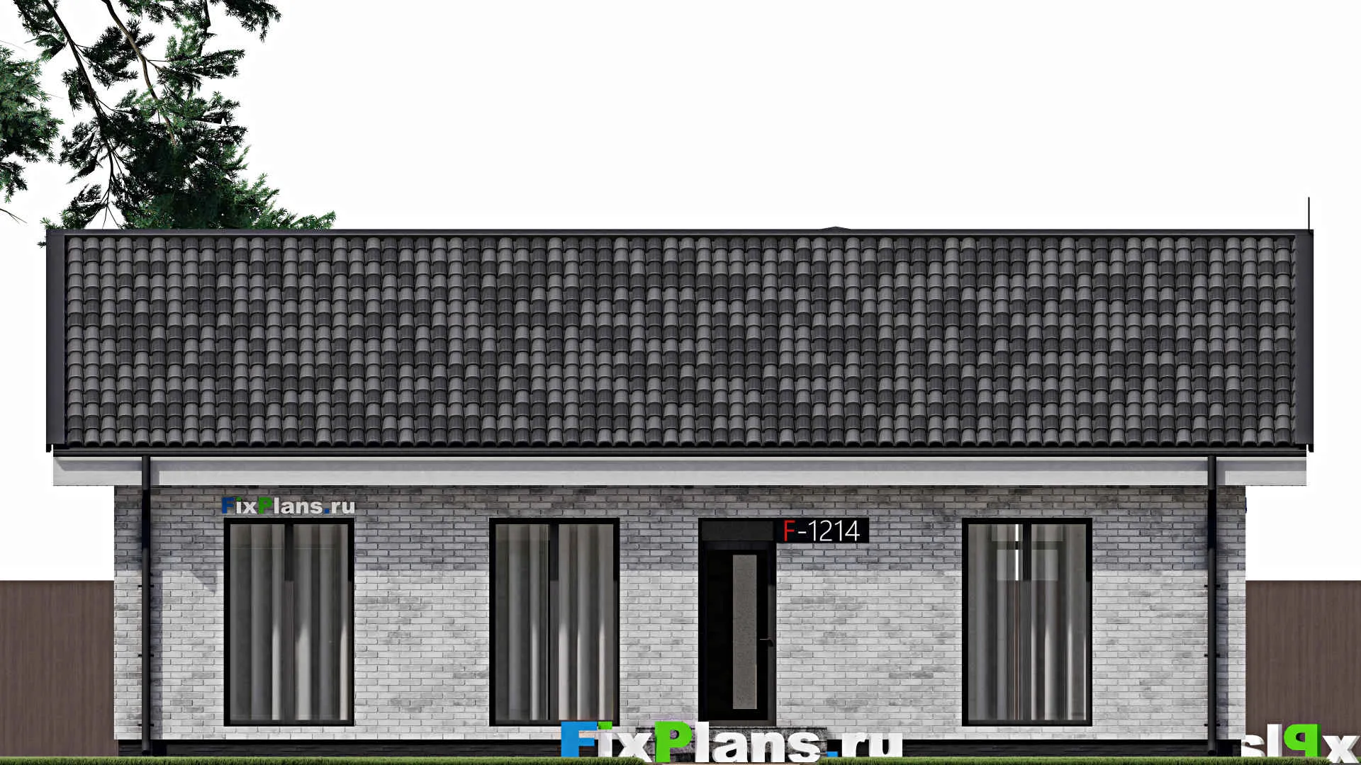 F-1214 - Проект одноэтажного дома 9 на 13, площадью 110 м² с террасой и 3 спальнями