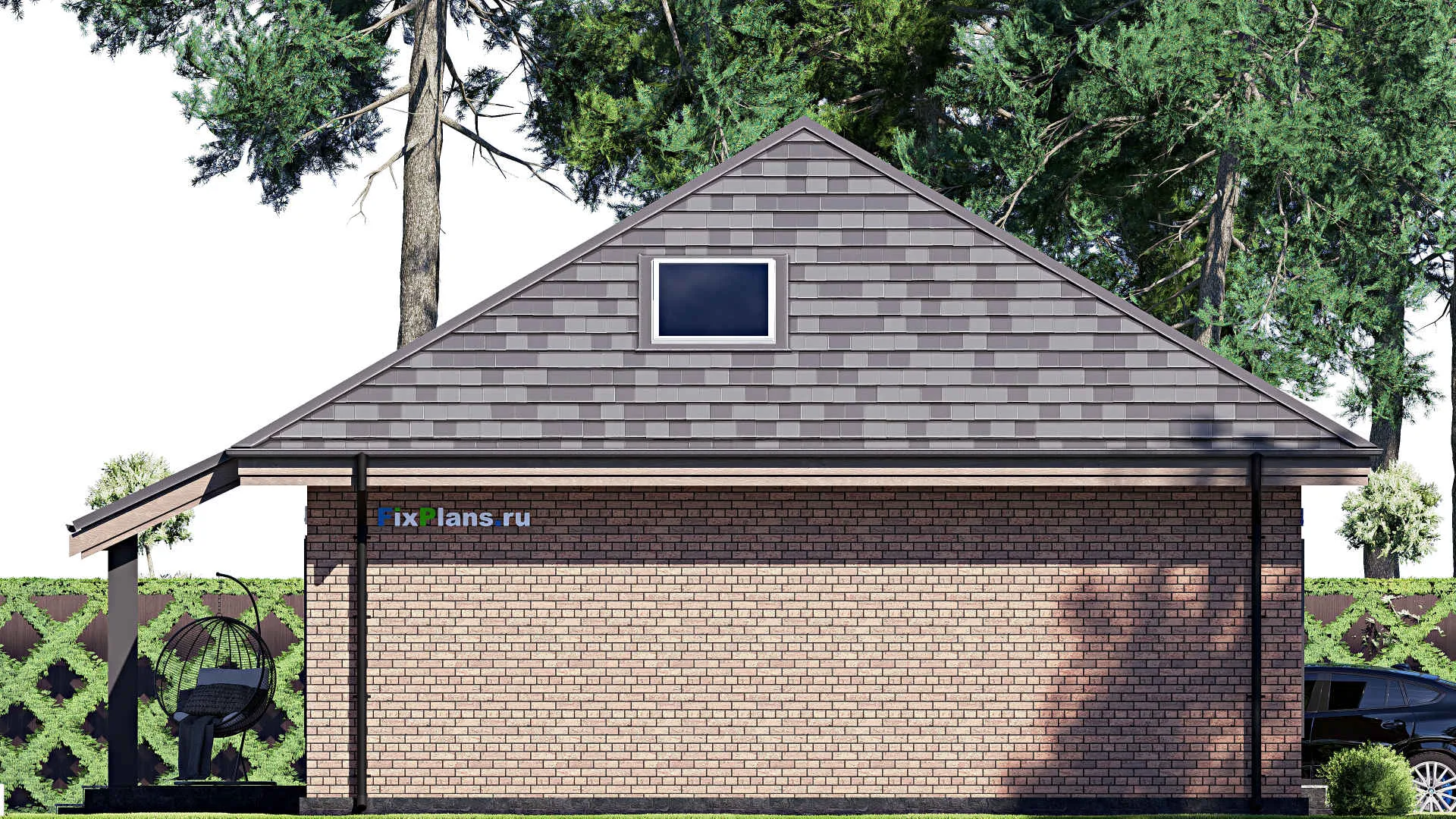 F-17828 - Планы дома с мансардой 12 на 12, площадью 160 м² с террасой и 4 спальнями