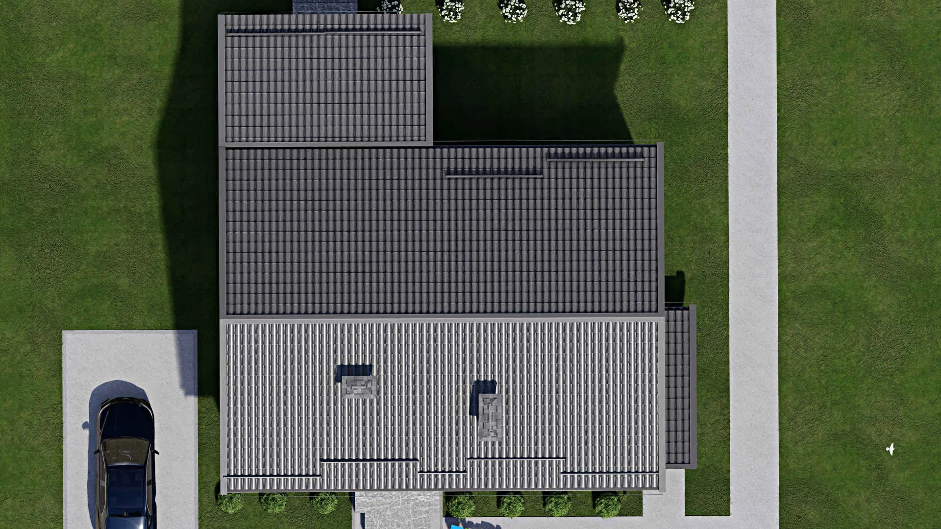 F-4175 - Проект одноэтажного дома 10 на 13, площадью 120 м² с террасой и 3 спальнями