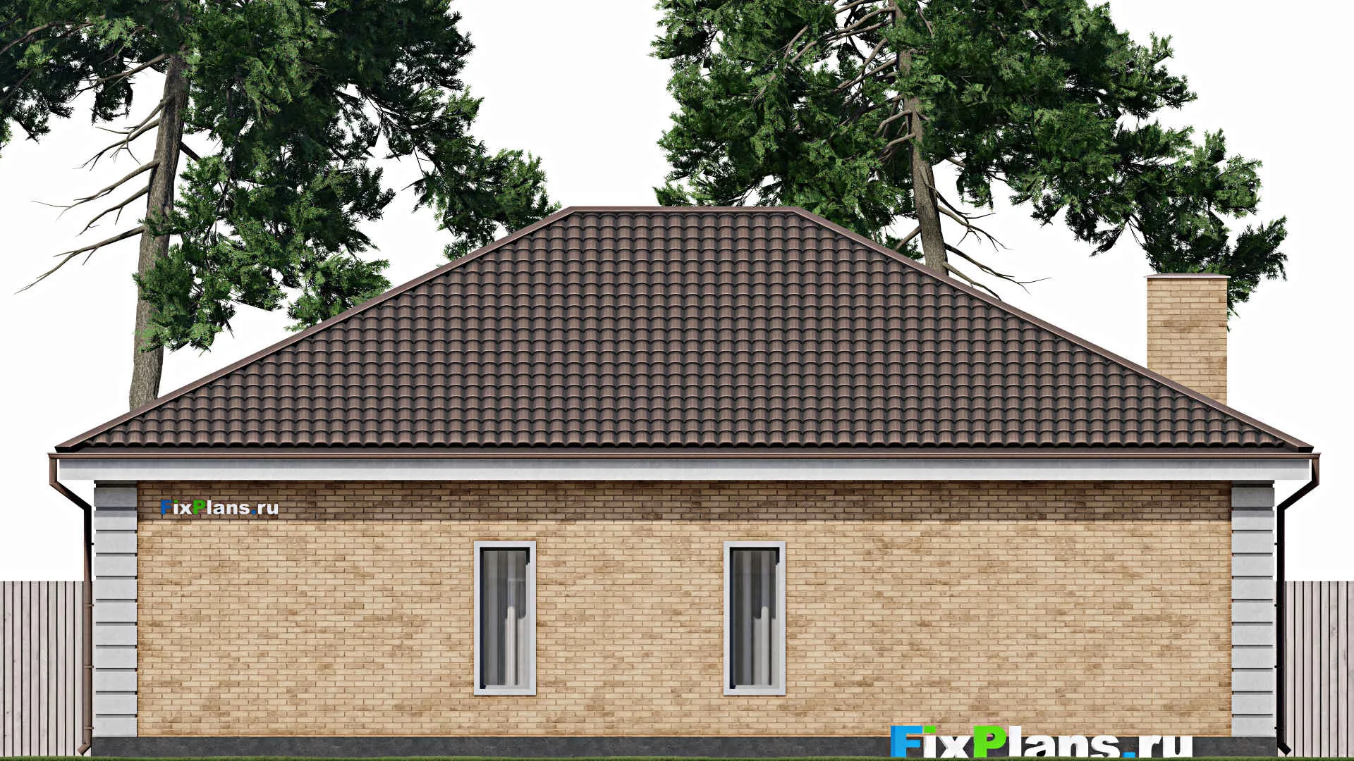 F-1664 - План одноэтажного дома 13 на 16, площадью 150 м² с 3 спальнями