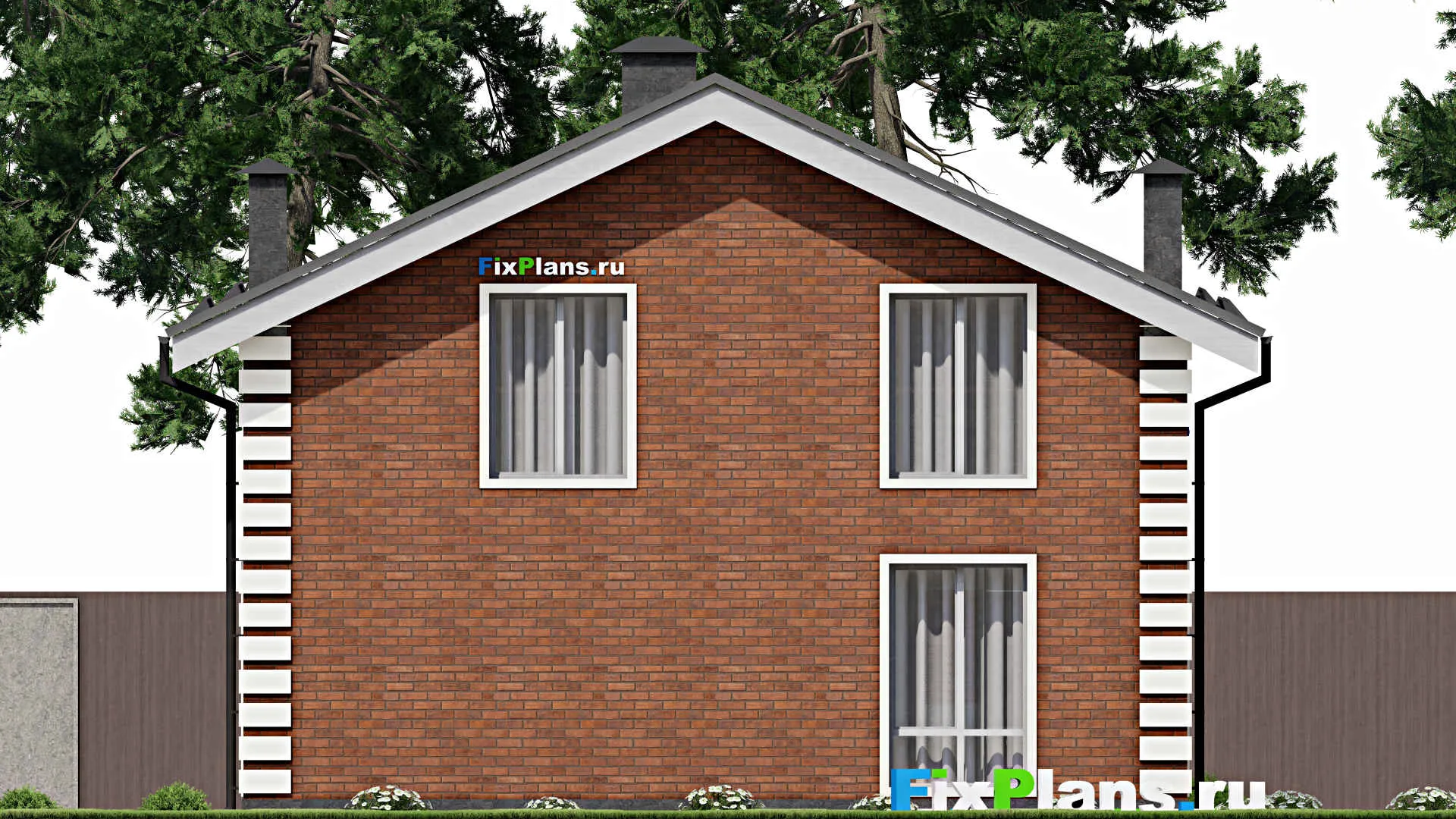 F-6182 - Проект дома с мансардой 10 на 10, площадью 140 м² с 4 спальнями