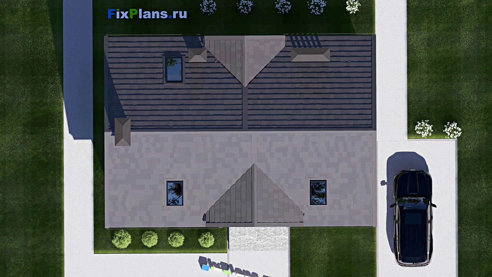 F-19367 - Проект дома с мансардой 10 на 13, площадью 160 м² с 4 спальнями