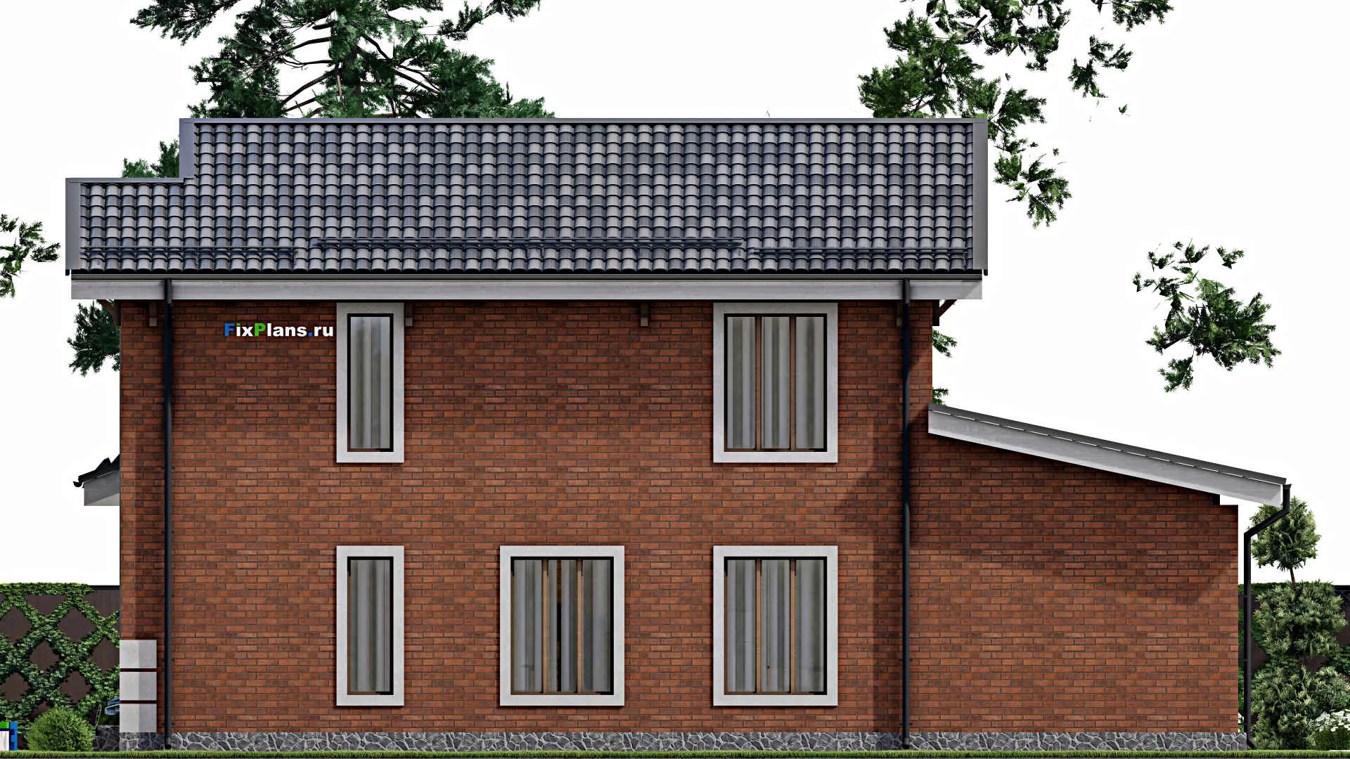 F-7280 - Проект двухэтажного дома 12 на 16, площадью 190 м² с баней и 4 спальнями