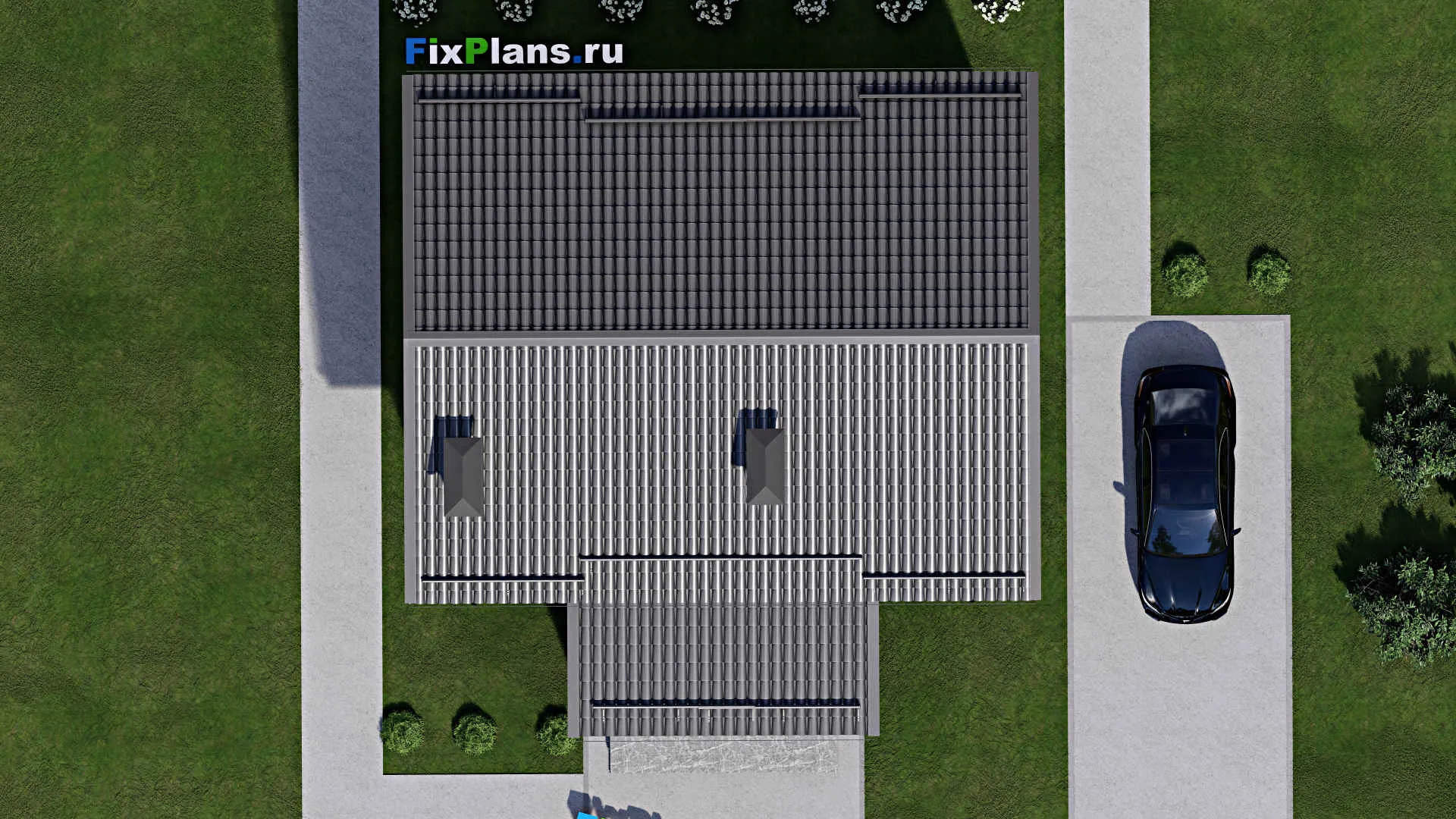 F-4904 - Проект дома с мансардой 8 на 10, площадью 130 м² с террасой и 4 спальнями