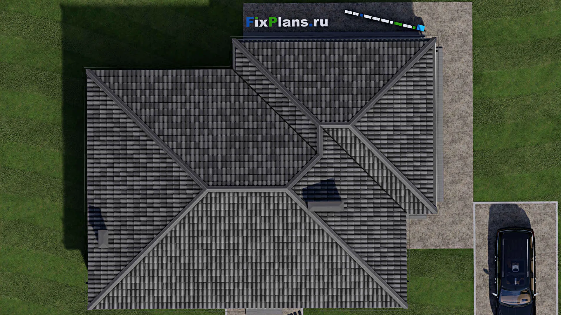 F-1430 - Проект одноэтажного дома 11 на 15, площадью 150 м² с террасой и 2 спальнями