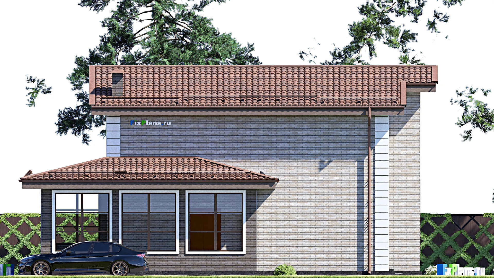 F-12428 - Проект дома с мансардой 13 на 15, площадью 170 м² с 5 спальнями