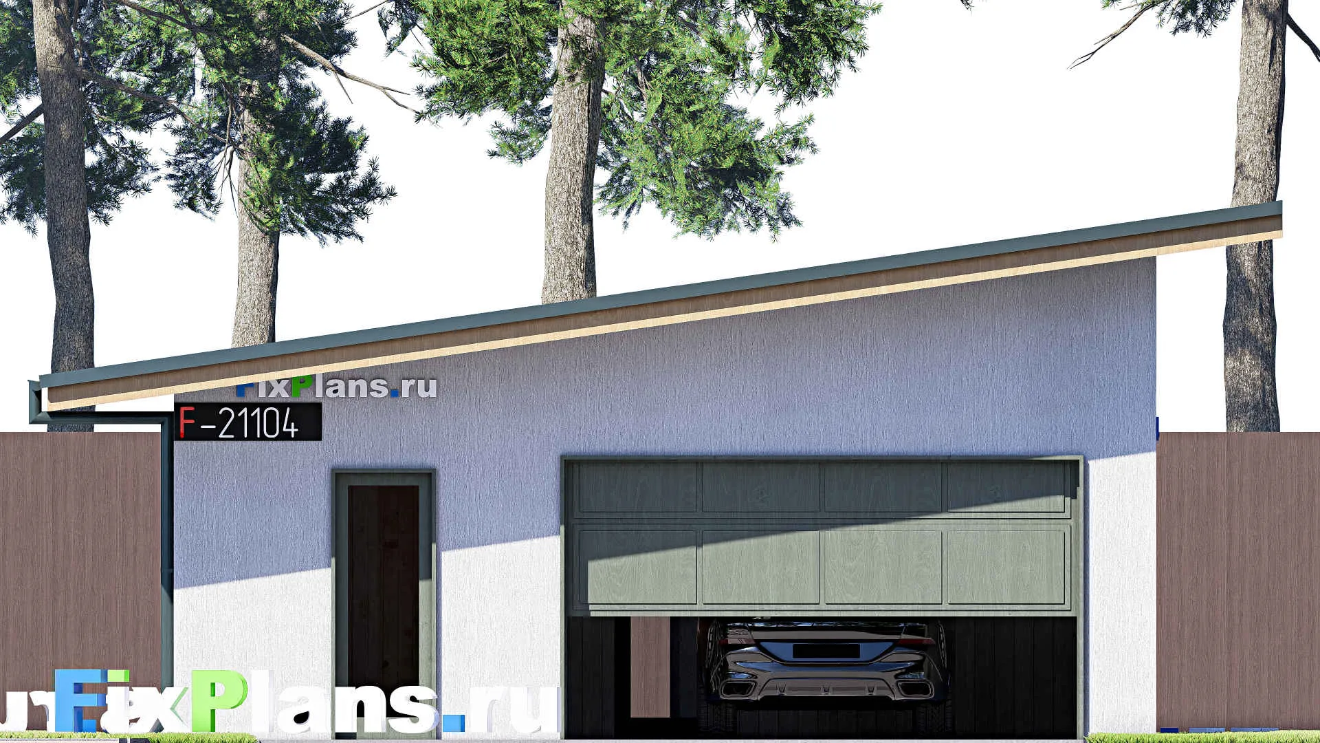 F-21104 - Проект гаража 8 на 9, площадью 60 м² на 2 машиноместа