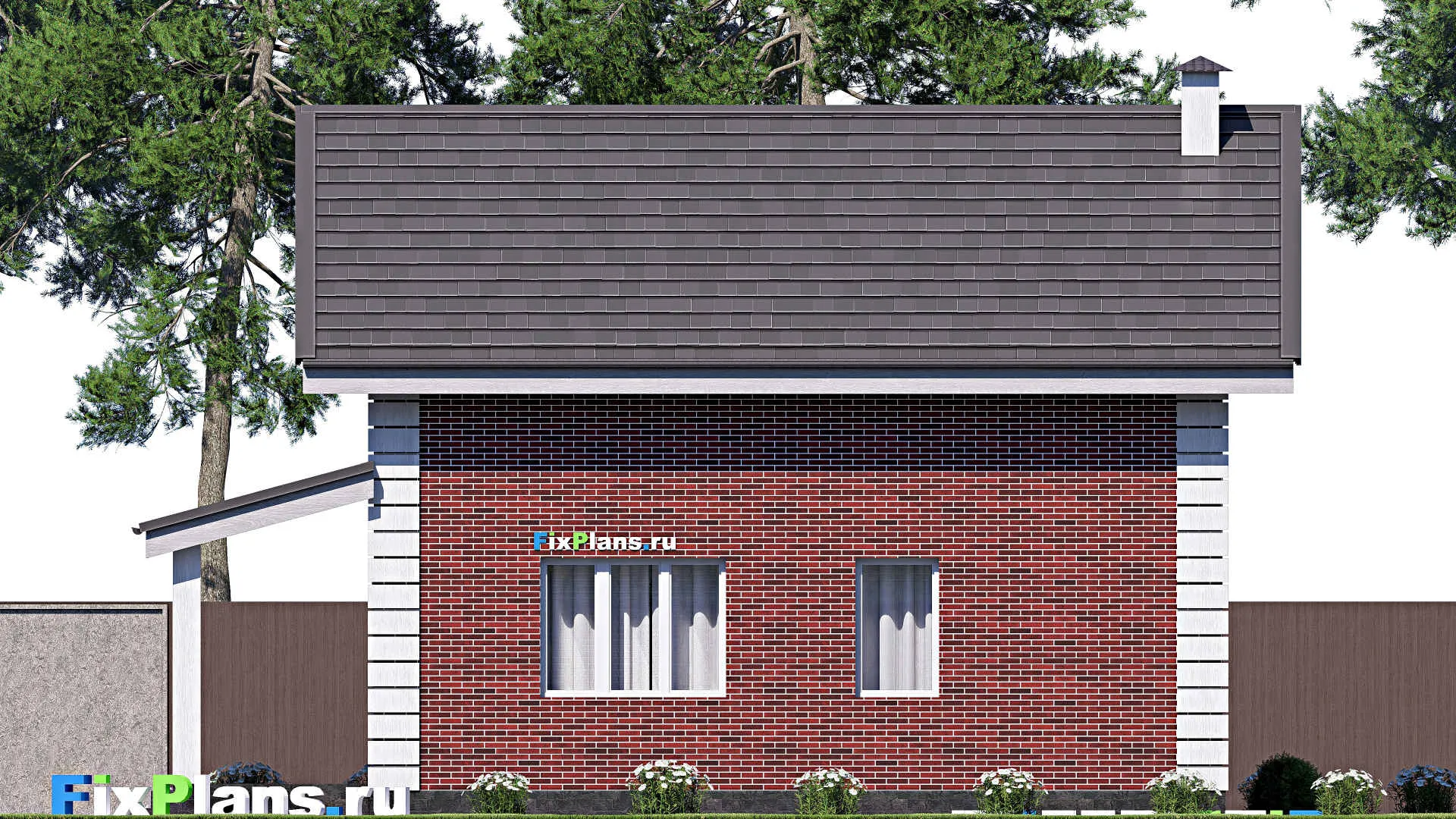 F-17342 - Планы дома с мансардой 10 на 12, площадью 120 м² с террасой и 3 спальнями