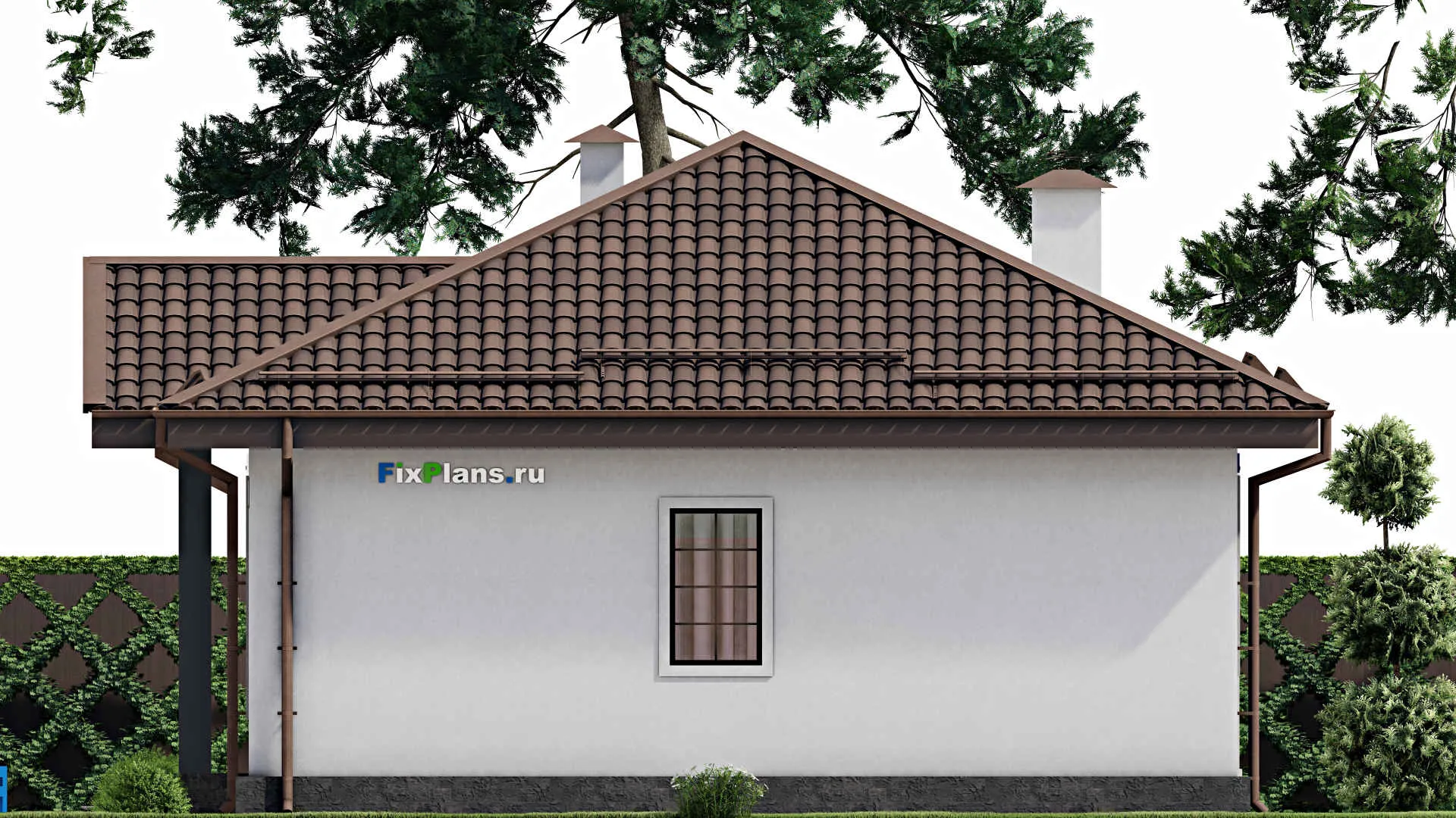 F-9629 - План одноэтажного дома 10 на 13, площадью 100 м² с 3 спальнями