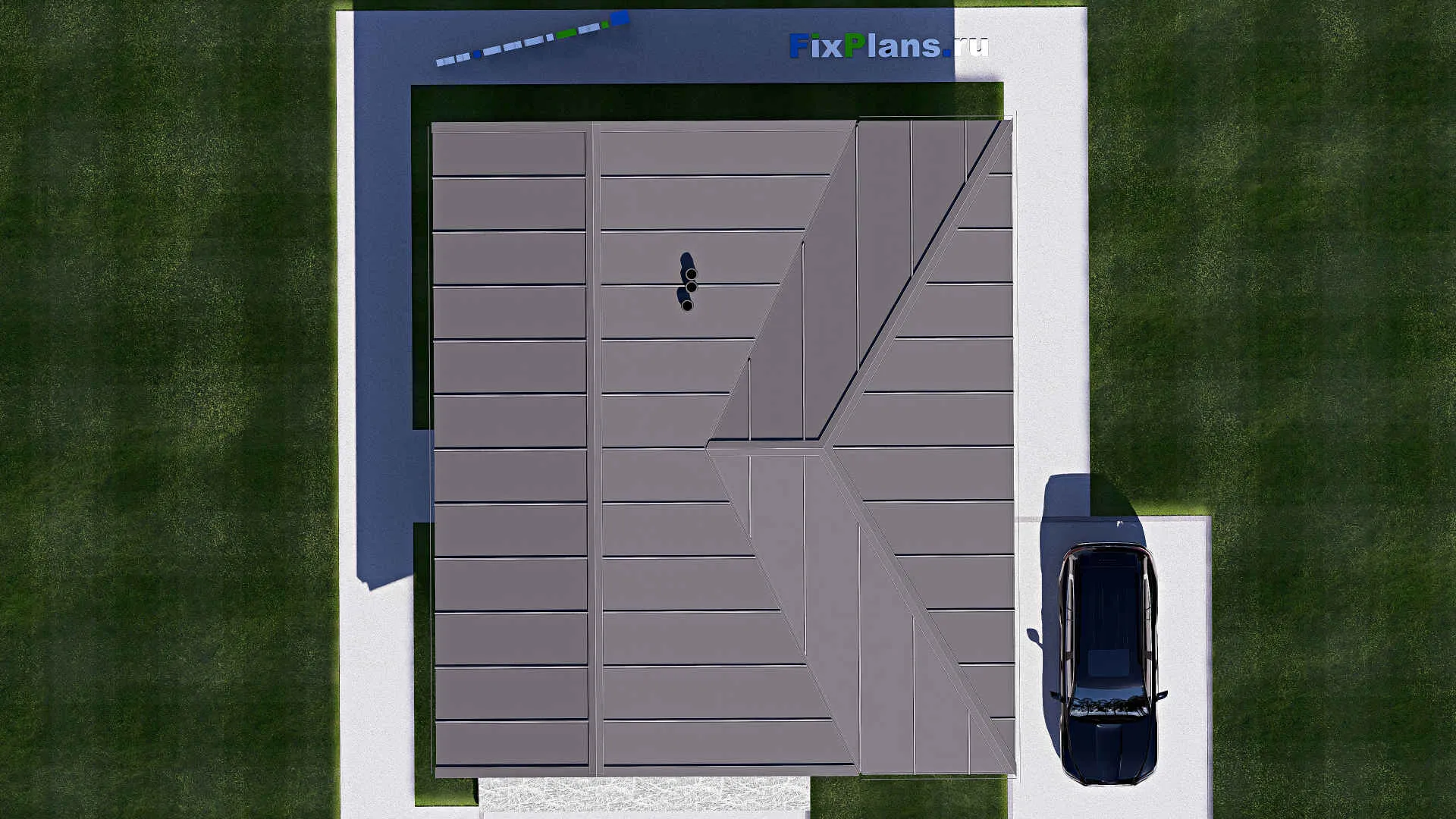 F-19781 - Проект одноэтажного дома 11 на 13, площадью 100 м² с 1 спальнями