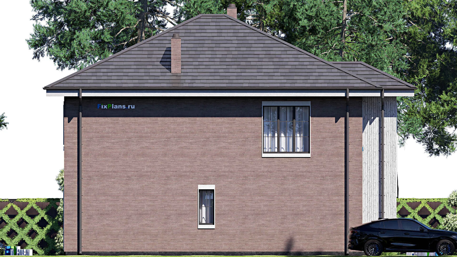 F-20042 - Проект двухэтажного дома 12 на 14, площадью 220 м² с 5 спальнями