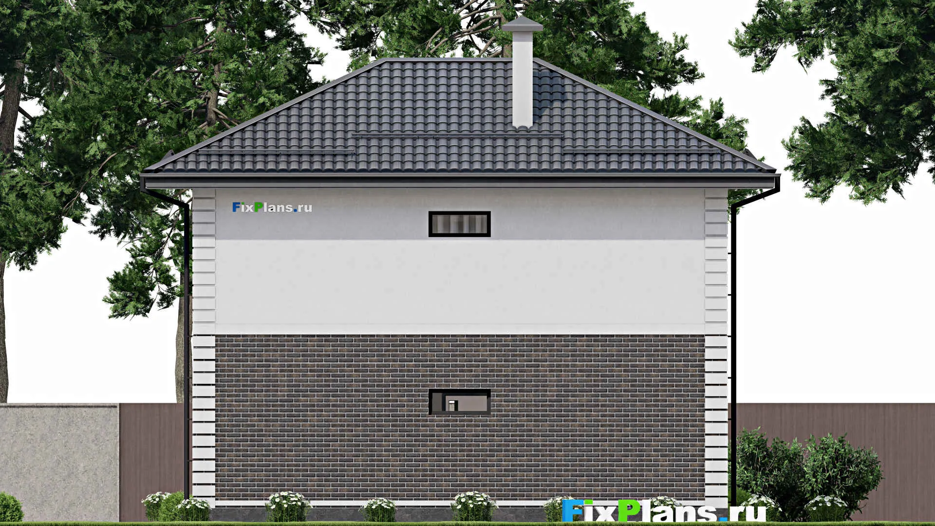 F-2870 - Планы двухэтажного дома 8 на 11, площадью 110 м² с балконом и 4 спальнями