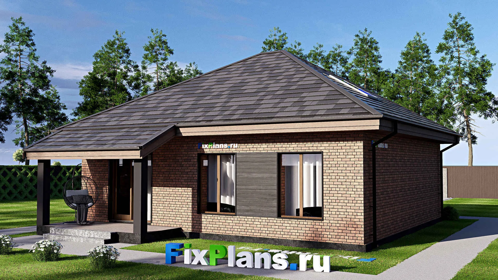 F-17828 - Планы дома с мансардой 12 на 12, площадью 160 м² с террасой и 4 спальнями