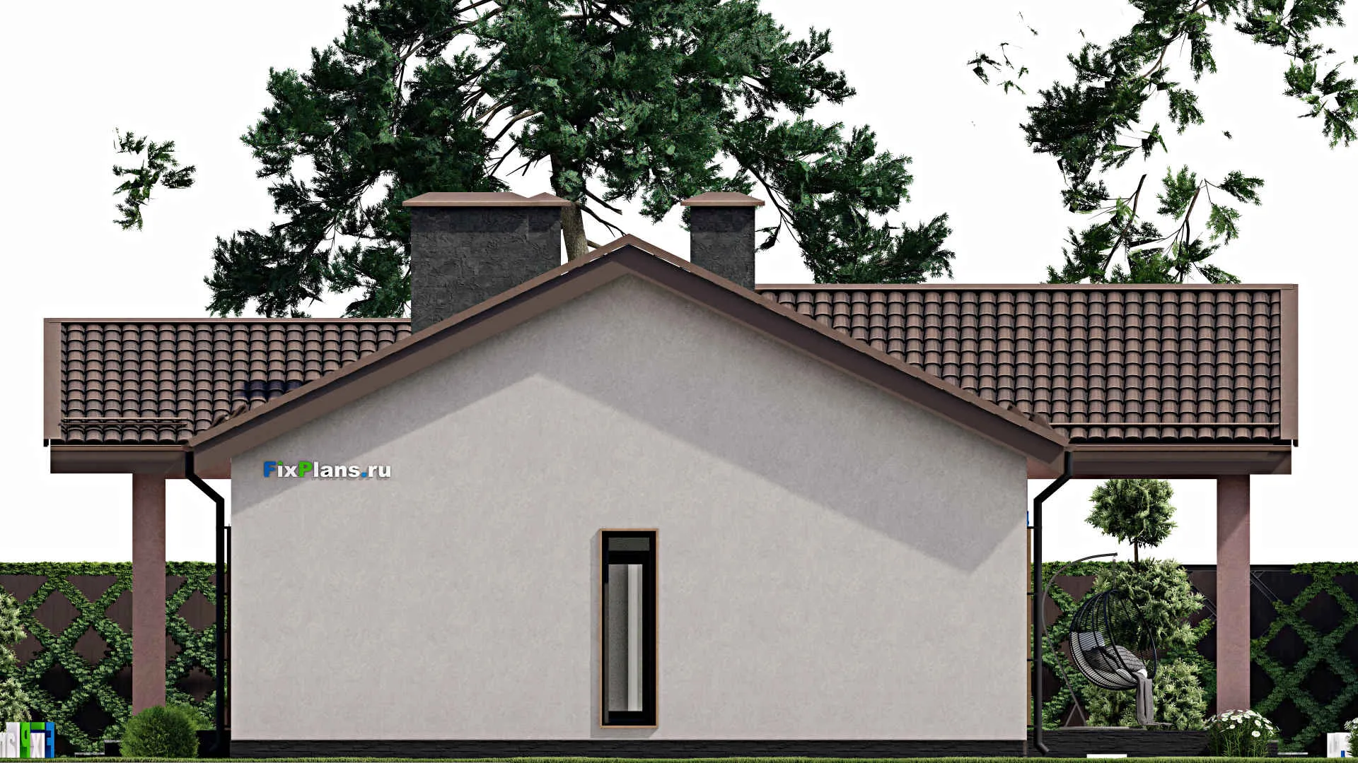 F-7982 - Проект одноэтажного дома 10 на 19, площадью 170 м² с террасой и 3 спальнями