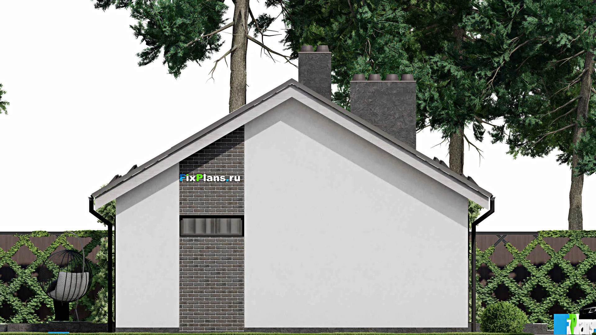 F-3329 - План одноэтажного дома 9 на 18, площадью 110 м² с 3 спальнями