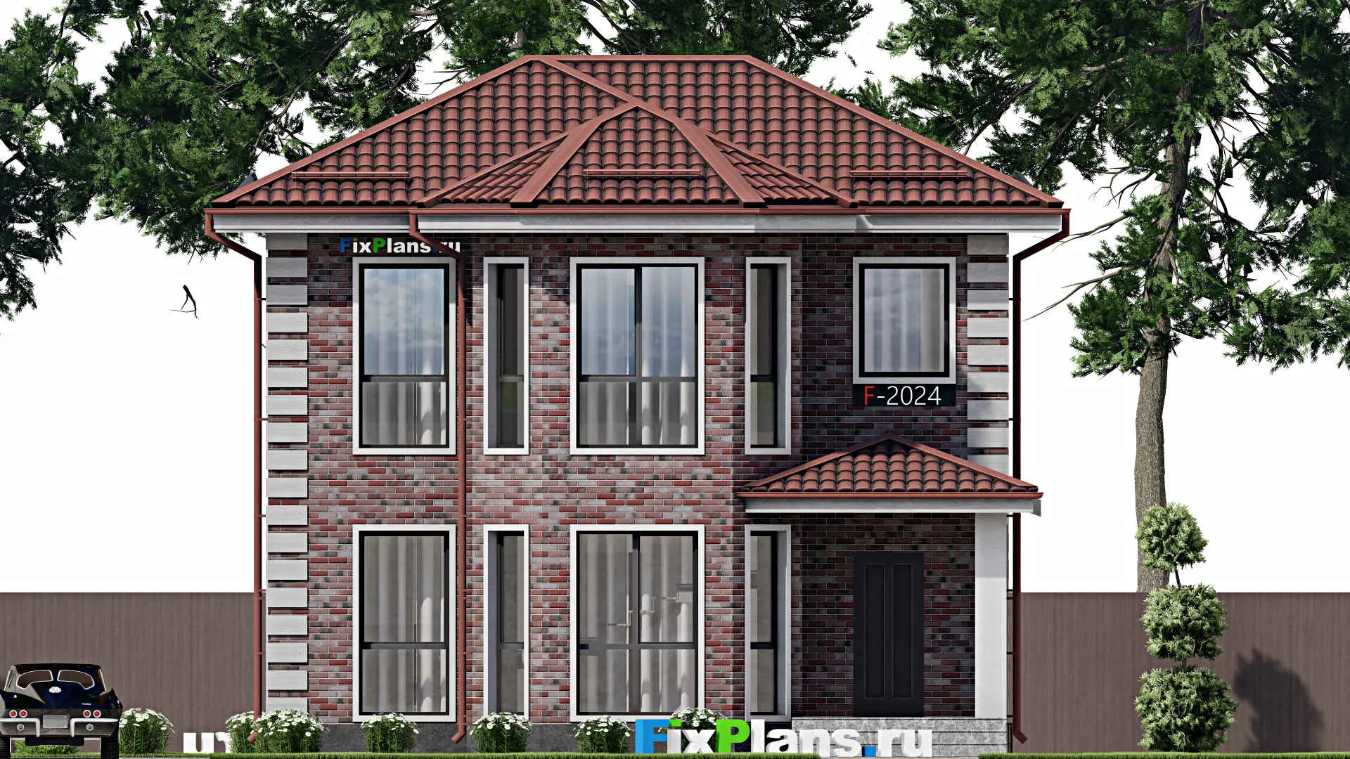 F-2024 - Проект двухэтажного дома 10 на 12, площадью 120 м² с 3 спальнями