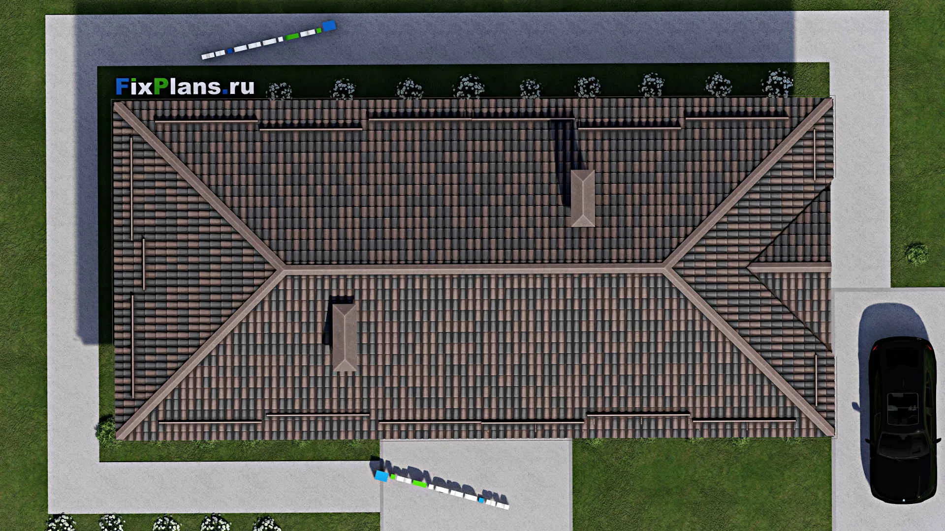 F-6416 - Проект одноэтажного дома 9 на 20, площадью 130 м² с 3 спальнями
