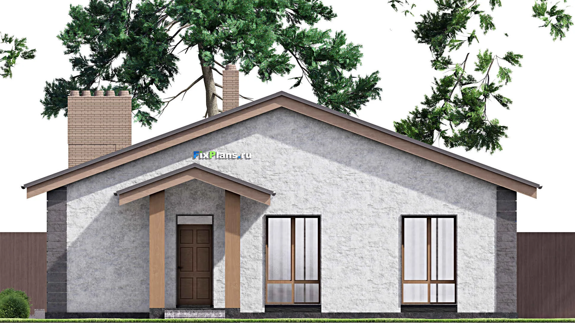 F-14489 - Проект одноэтажного дома 13 на 16, площадью 160 м² с 4 спальнями