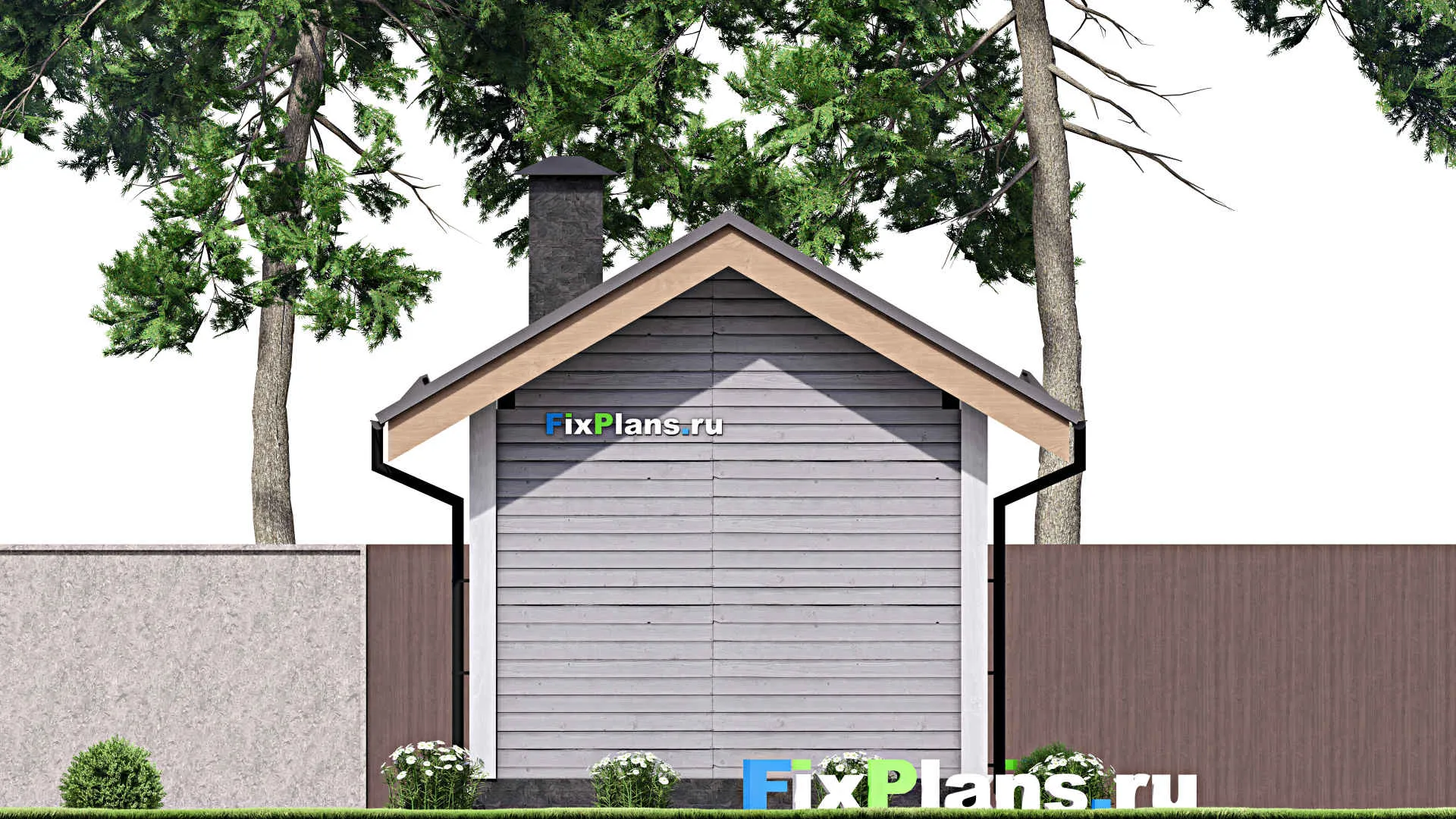 F-15677 - Проект бани 5 на 6, площадью 20 м² 