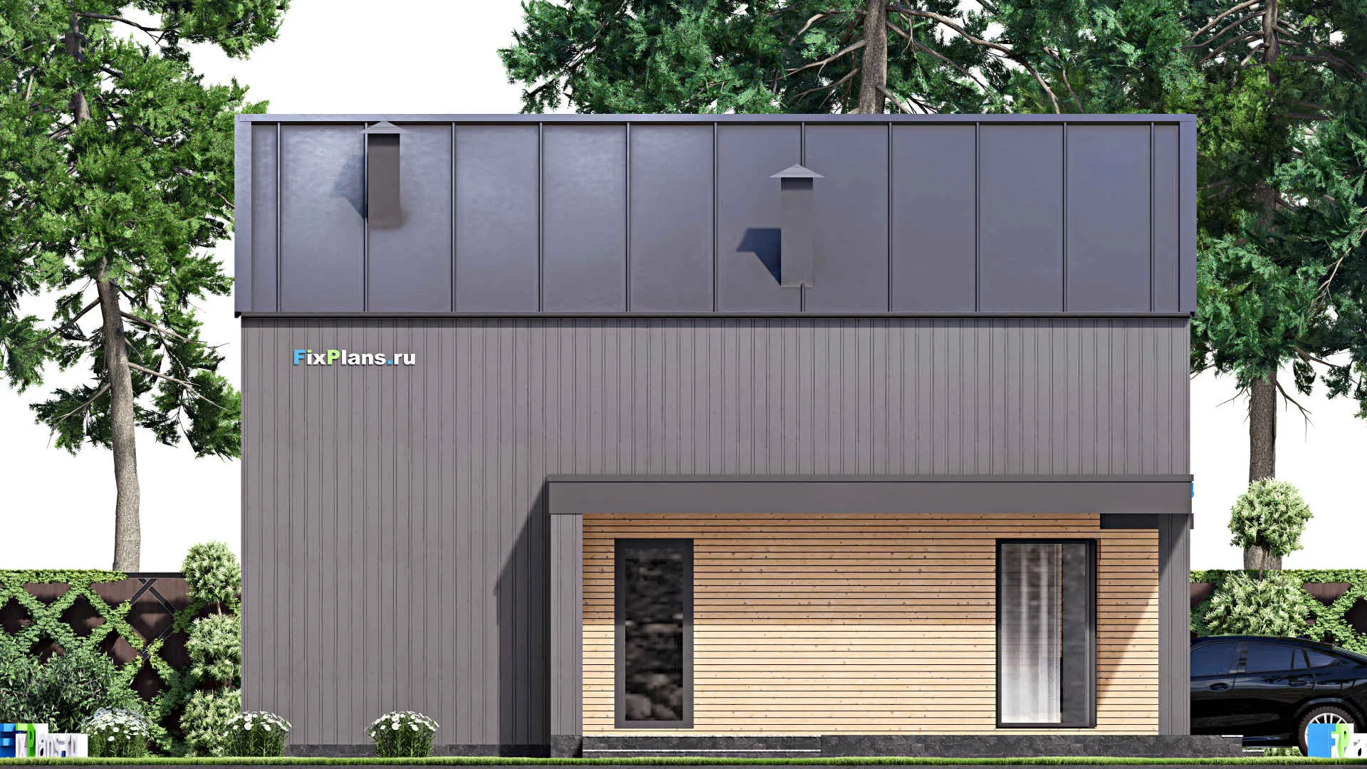 F-16541 - Проект дома с мансардой 9 на 13, площадью 120 м² с 3 спальнями