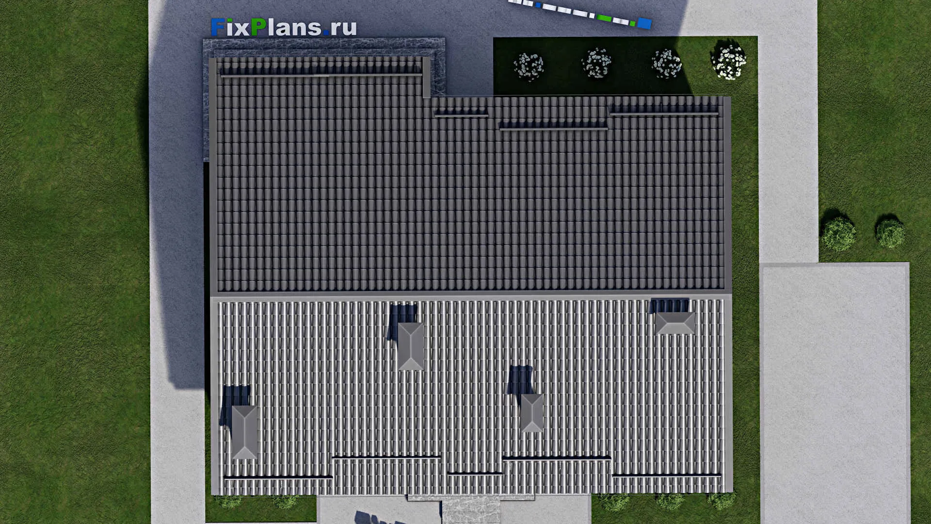 F-4859 - Проект одноэтажного дома 10 на 13, площадью 110 м² с террасой и 3 спальнями
