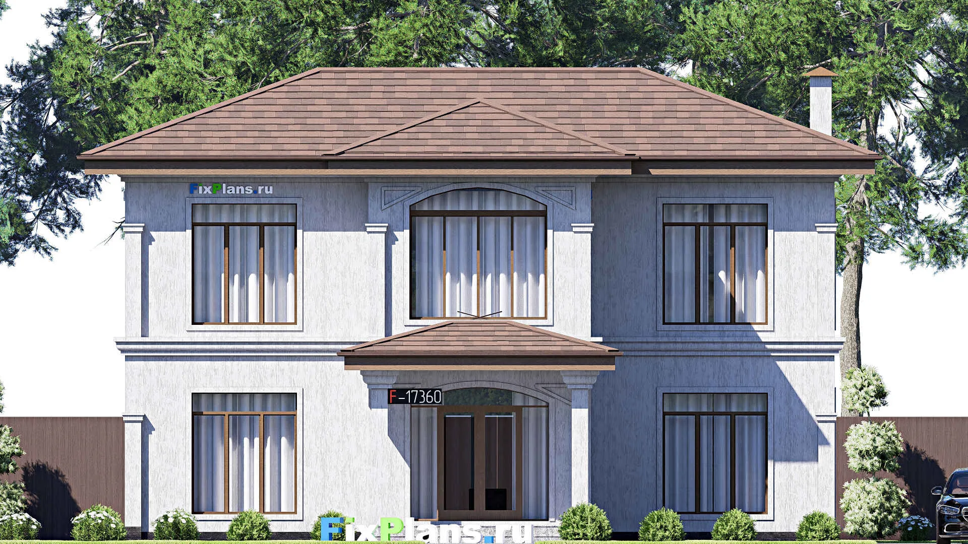 F-17360 - Проект двухэтажного дома 12 на 14, площадью 160 м² с 3 спальнями