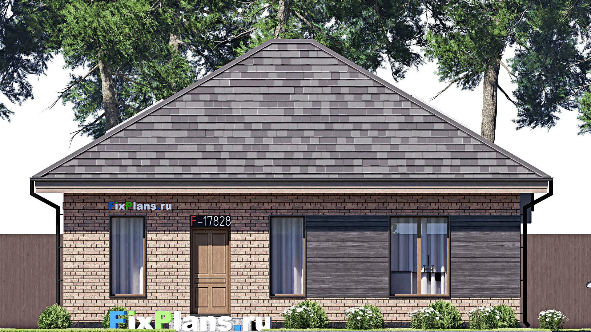 F-17828 - Планы дома с мансардой 12 на 12, площадью 160 м² с террасой и 4 спальнями