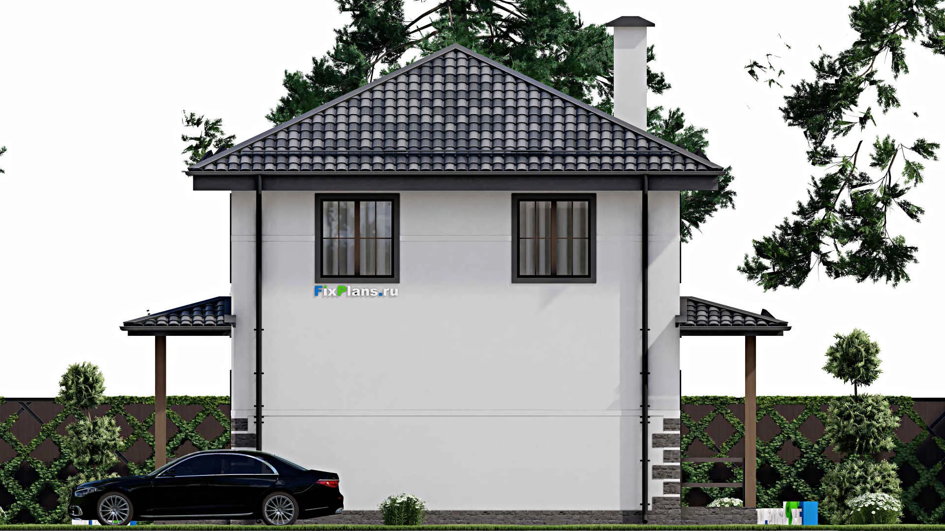 F-9836 - Проект двухэтажного дома 10 на 11, площадью 120 м² с 3 спальнями