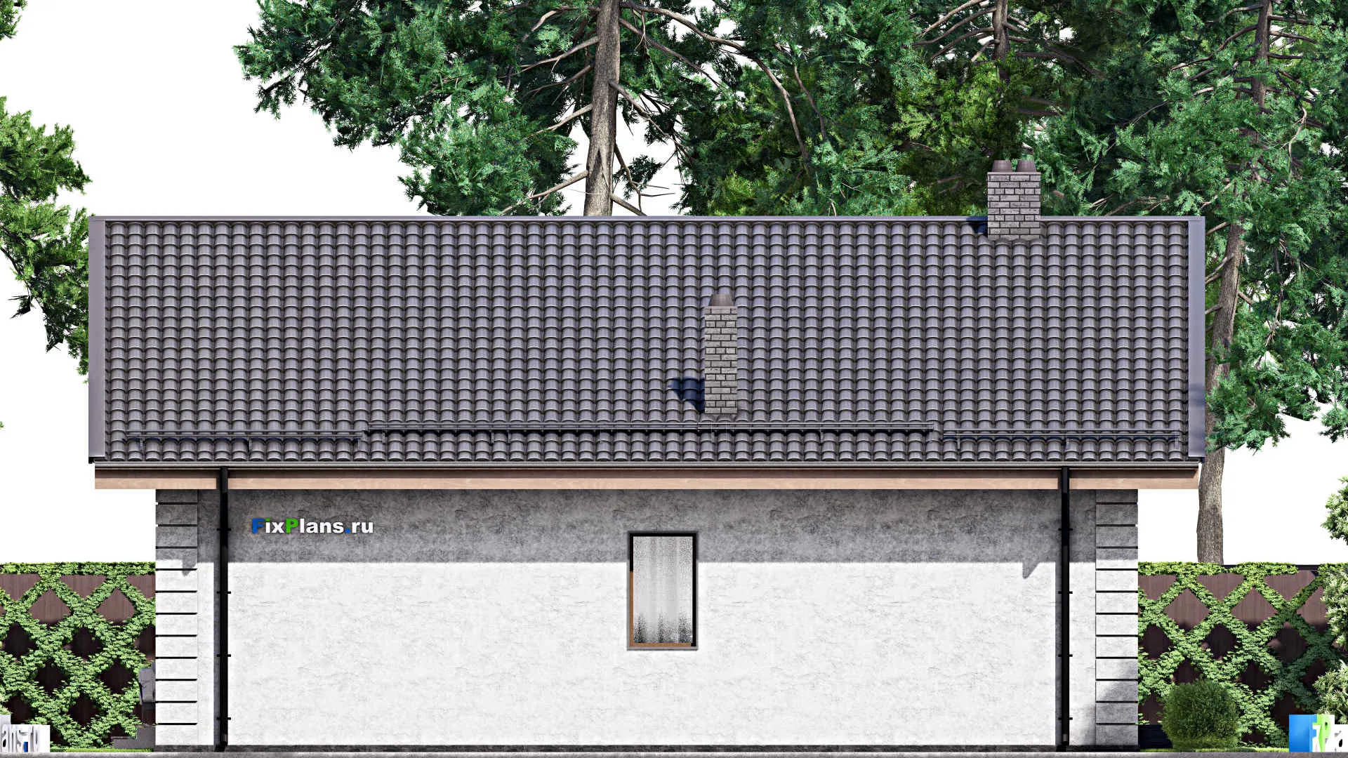 F-12770 - Проект одноэтажного дома 13 на 14, площадью 140 м² с террасой и 2 спальнями