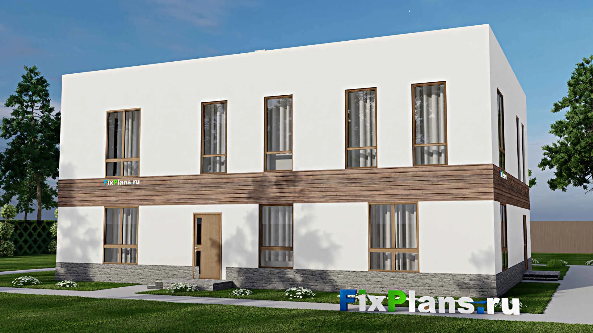 F-10556 - Проект двухэтажного дома 18 на 19, площадью 360 м² с террасой, балконом и 5 спальнями