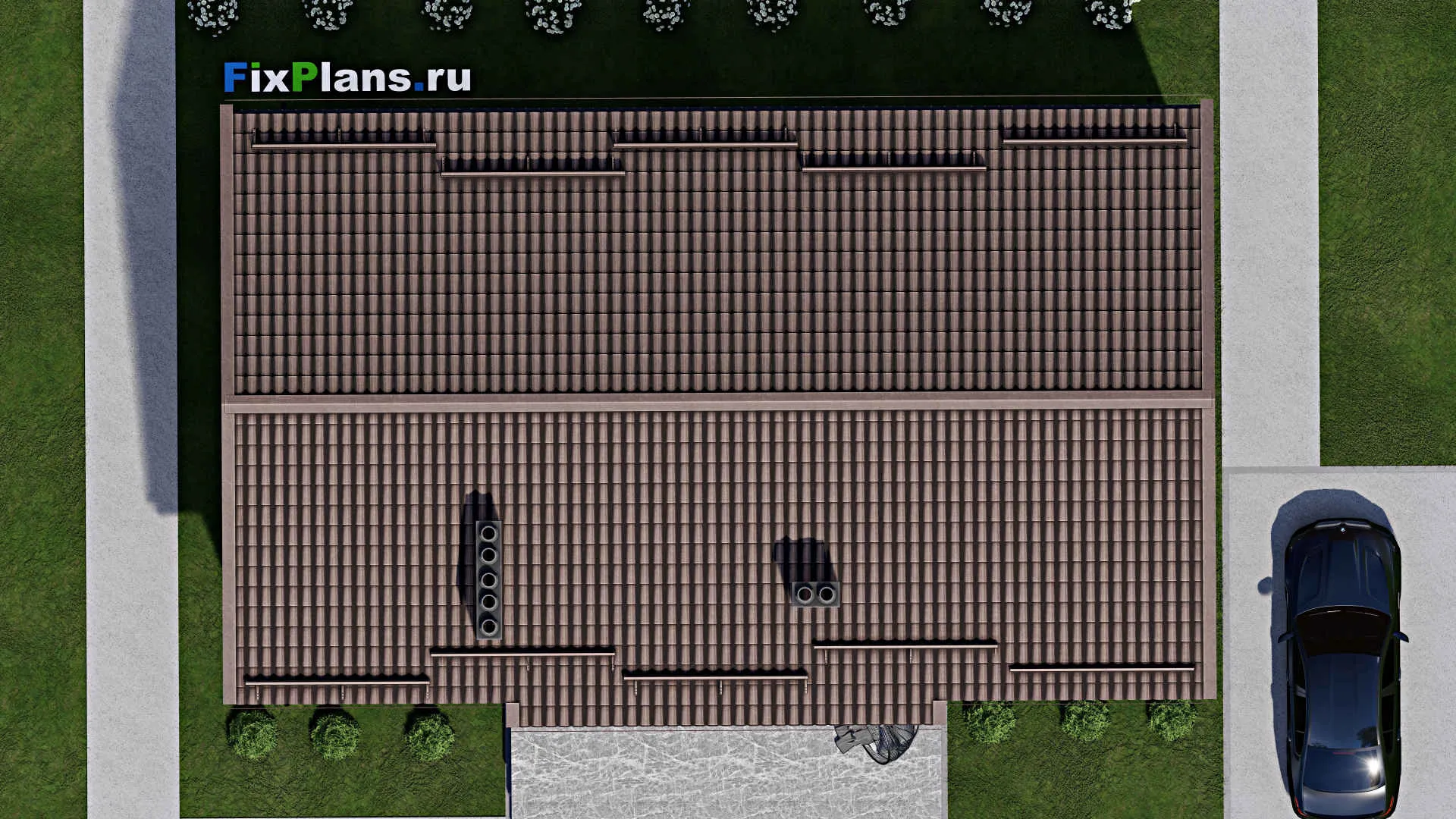 F-3437 - Проект одноэтажного дома 9 на 16, площадью 120 м² с 3 спальнями