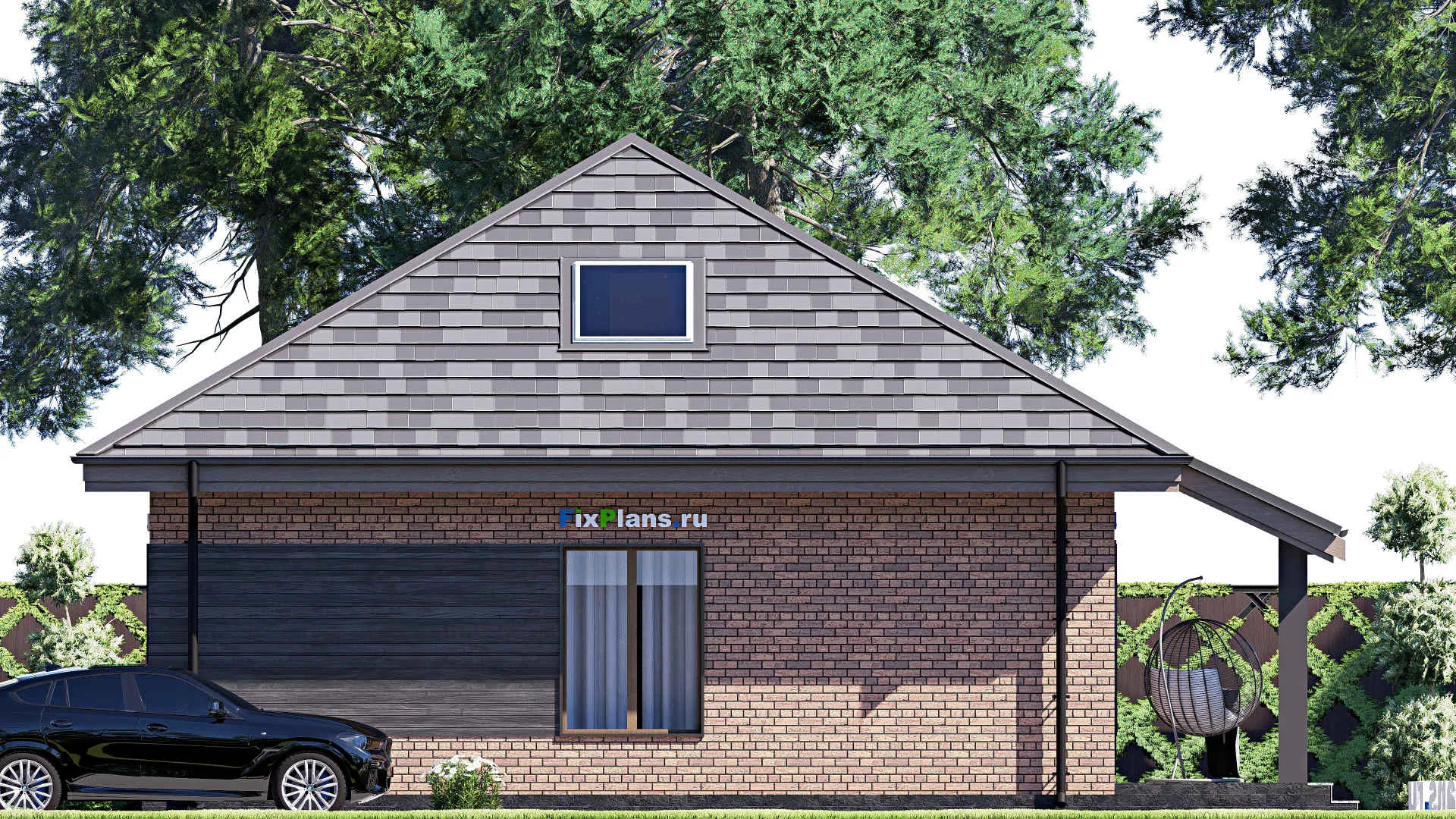 F-17828 - Планы дома с мансардой 12 на 12, площадью 160 м² с террасой и 4 спальнями