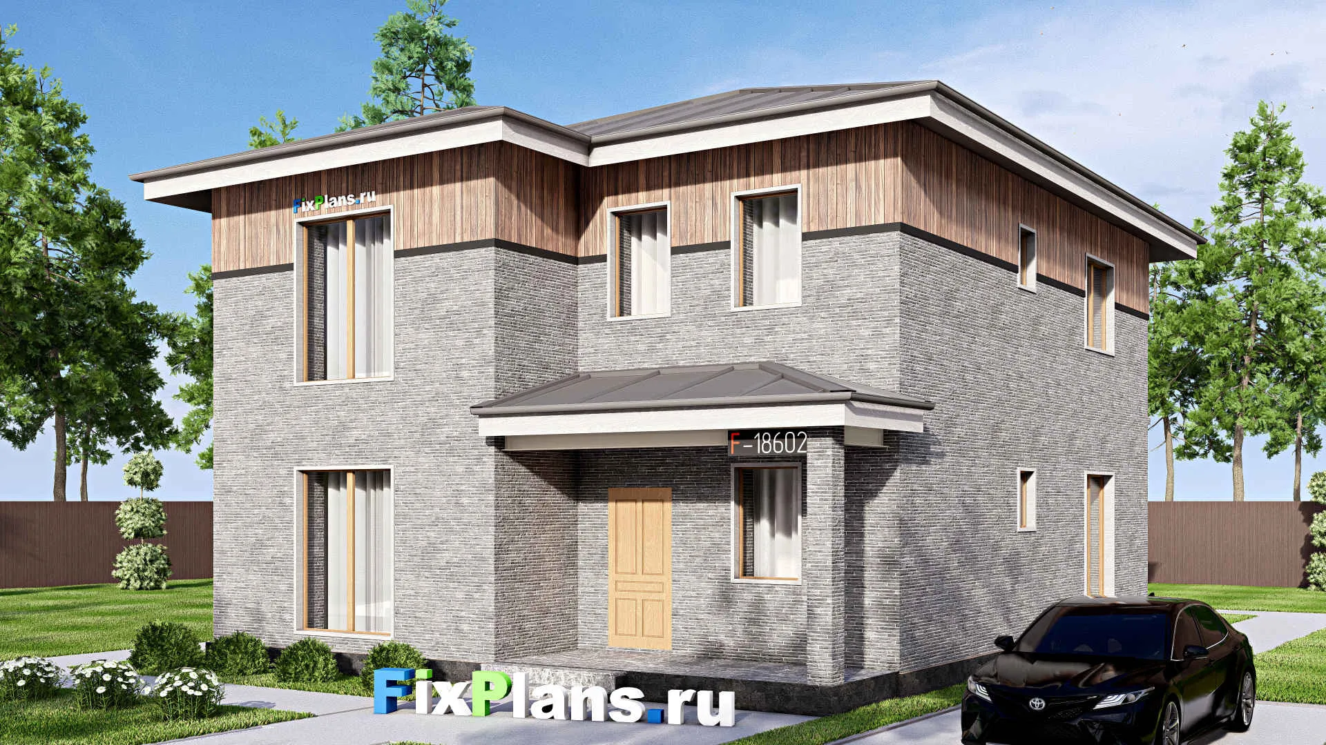 F-18602 - Проект двухэтажного дома 10 на 13, площадью 170 м² с 3 спальнями