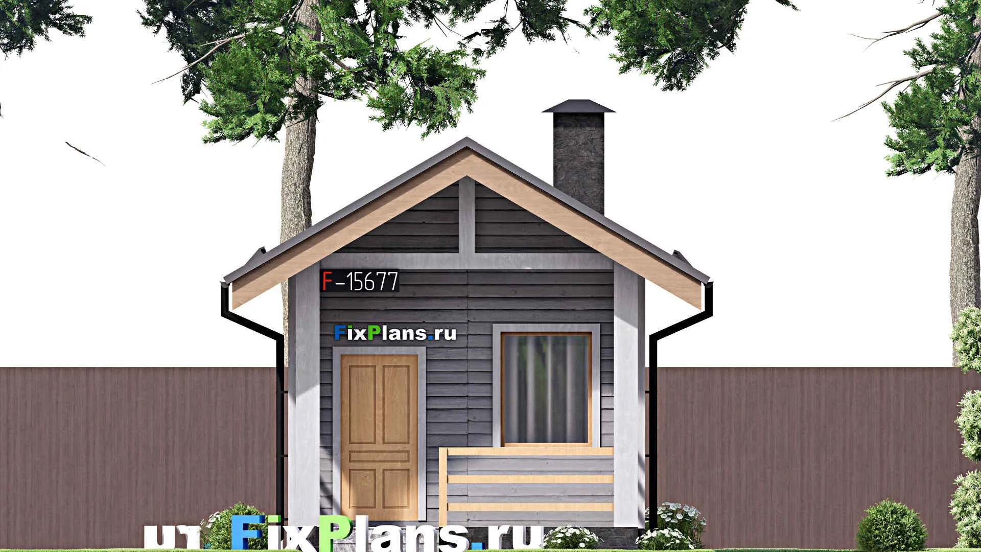 F-15677 - Проект бани 5 на 6, площадью 20 м² 